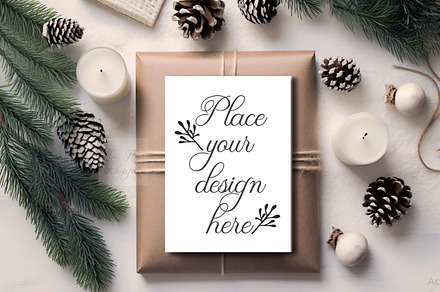 5x7 greeting card mock up PSD photo