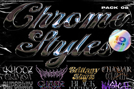 Chrome Text and Logo Styles Vol.8
