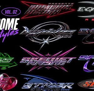 Y2K Chrome Text Effects Vol.2