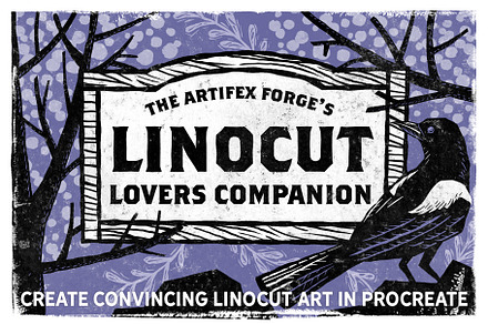 Linocut Lovers Companion - Procreate