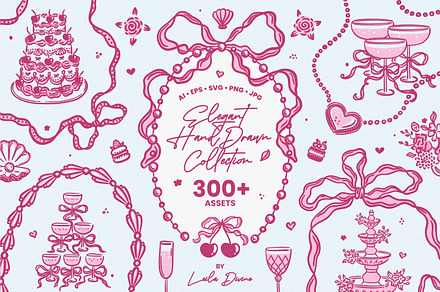 Elegant Hand Drawn Frames & Clip Art