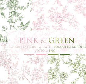 Graphic Pink and Green Wedding Collection