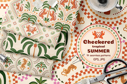Checkered tropical summer patterns