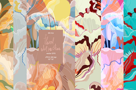 44 floral abstraction vector set