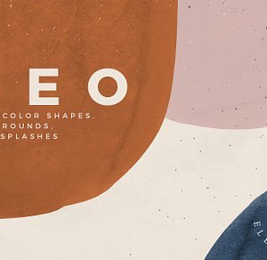 Abstract Shapes - Rust, Navy & Blush