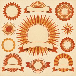 Retro Sunburst Badge Elements